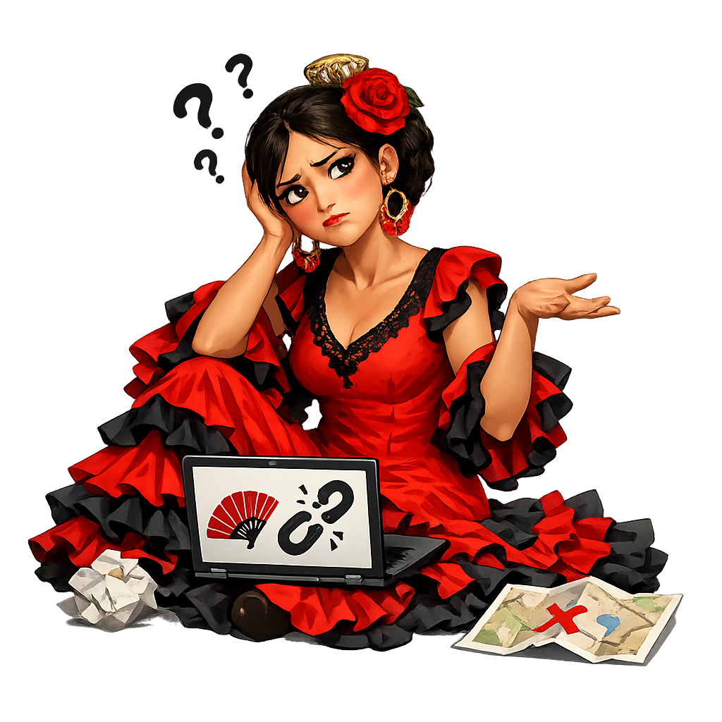 Danseuse de flamenco cherchant un lien introuvable